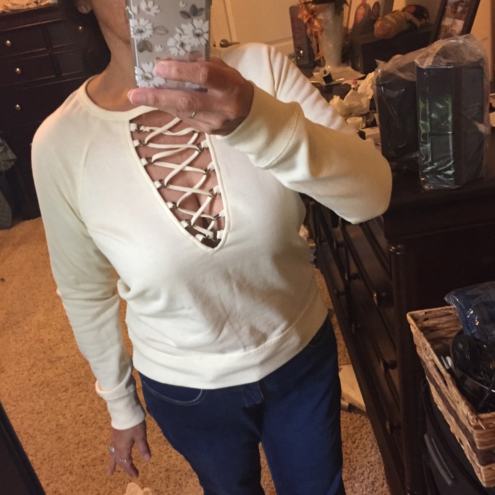 Offwhite Laced up look sweatshirt